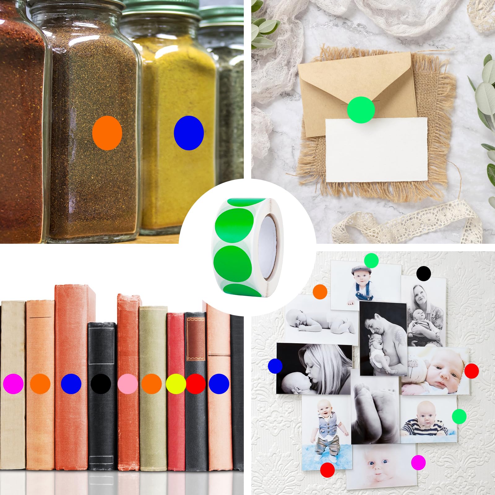 360 Etichette In Carta Kraft Diametro 2.5cm, Multiuso Adesivi