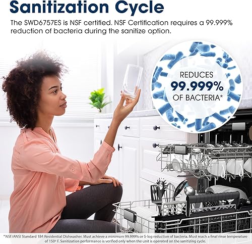 Miniatura 6 de Sharp SDW6757ES - Lavavajillas deslizable, acabado de acero inoxidable, 61 cm de ancho, sensores de suciedad, iluminación interior LED blanca