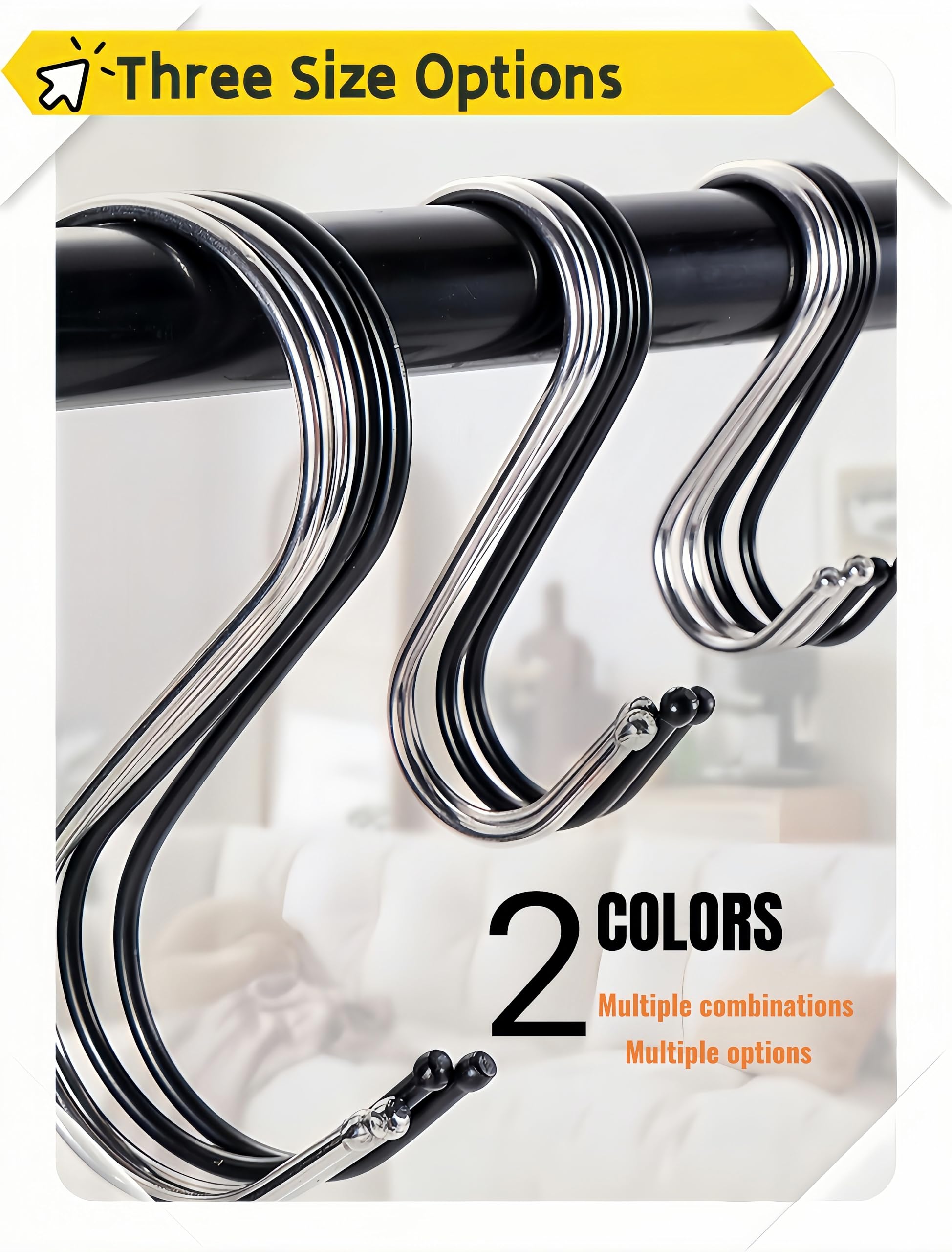 20 Pezzi Ganci a S, Ganci a Forma di S Grande da 12 cm, gancio a S in Acciaio Inox Resistente per Appendere in Cucina, Bagno, Camera da Letto, Soggiorno e Ufficio (Argento)