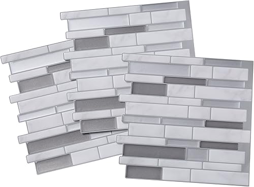 Miniatura 4 de Pelar y pegar vinilo protector contra salpicaduras grueso gris mosaico (paquete de 3)