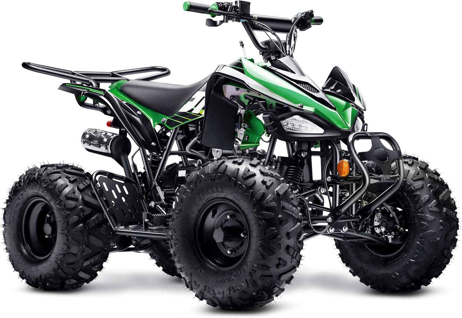 Gas 125cc ATV for Kids & Youth Age 10+ Gas Powered 4 Wheeler with Reverse & Headlights - Big Off-Road Tires (Green, Fully Assembled)