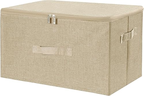 Miniatura 20 de ANMINY - Cubos de almacenamiento con tapas con cremallera de 13 cuartos de galón, cajas de almacenamiento de tela con tapa, cestas, cubos con asas,