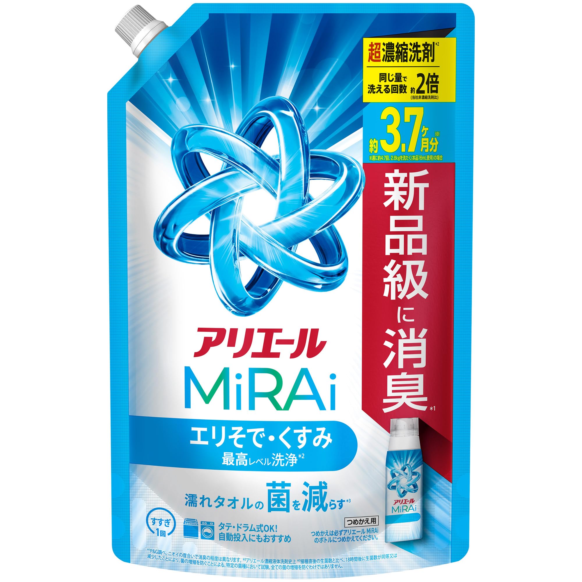 Amazon.co.jp: アリエール 洗濯洗剤 MiRAi 超濃縮コンパクト洗剤* エリ