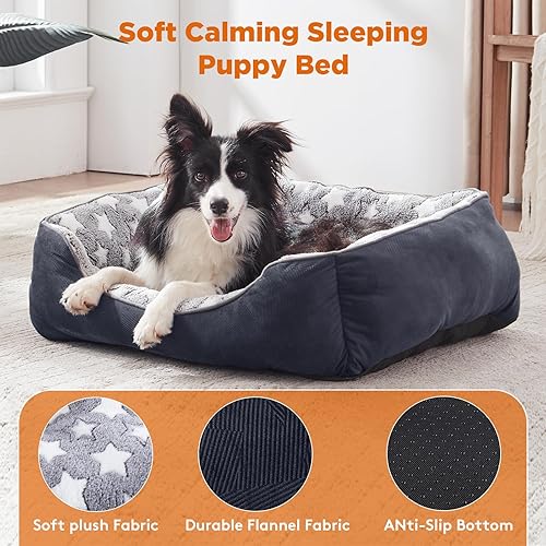Miniatura 2 de GASUR Cama rectangular para perros medianos y pequeños, lavable a máquina, sofá para dormir, parte inferior antideslizante, camas para gatos de