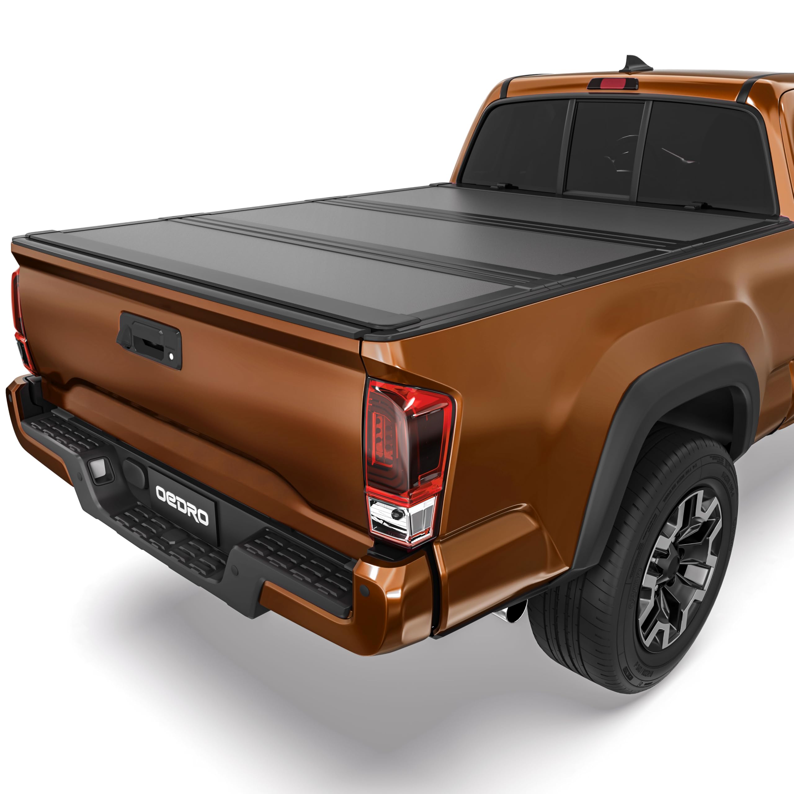 OEDRO Hard Tri-Fold Low-Profile Tonneau Cover Fit for Toyota Tacoma 2016-2023 with Tacoma Bed Rail (Excl. Trail Edition) with 5ft Bed