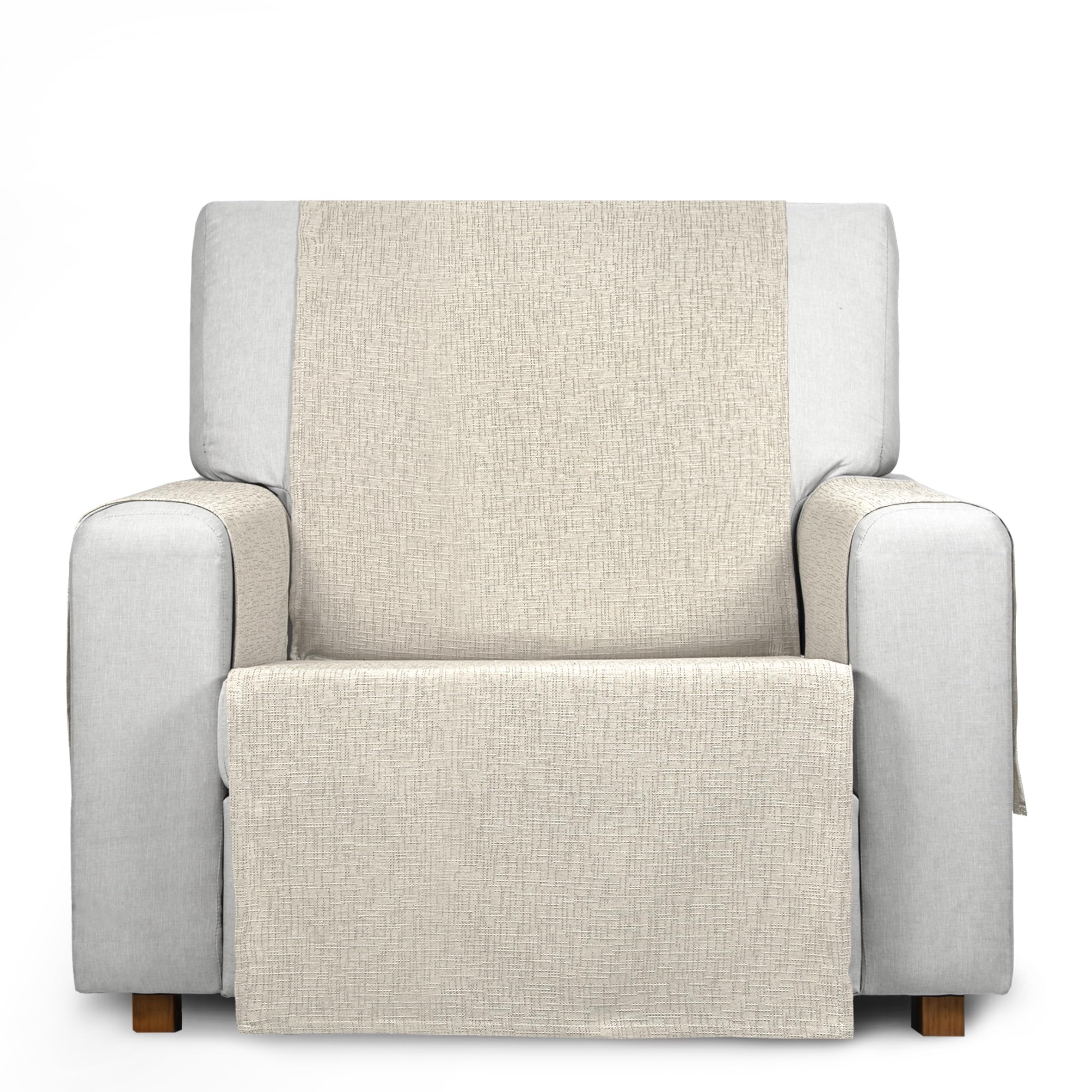 Eysa Genna Sofa Protector or Practical Anti-Stain Sofa Cover 1 Seater Ecru