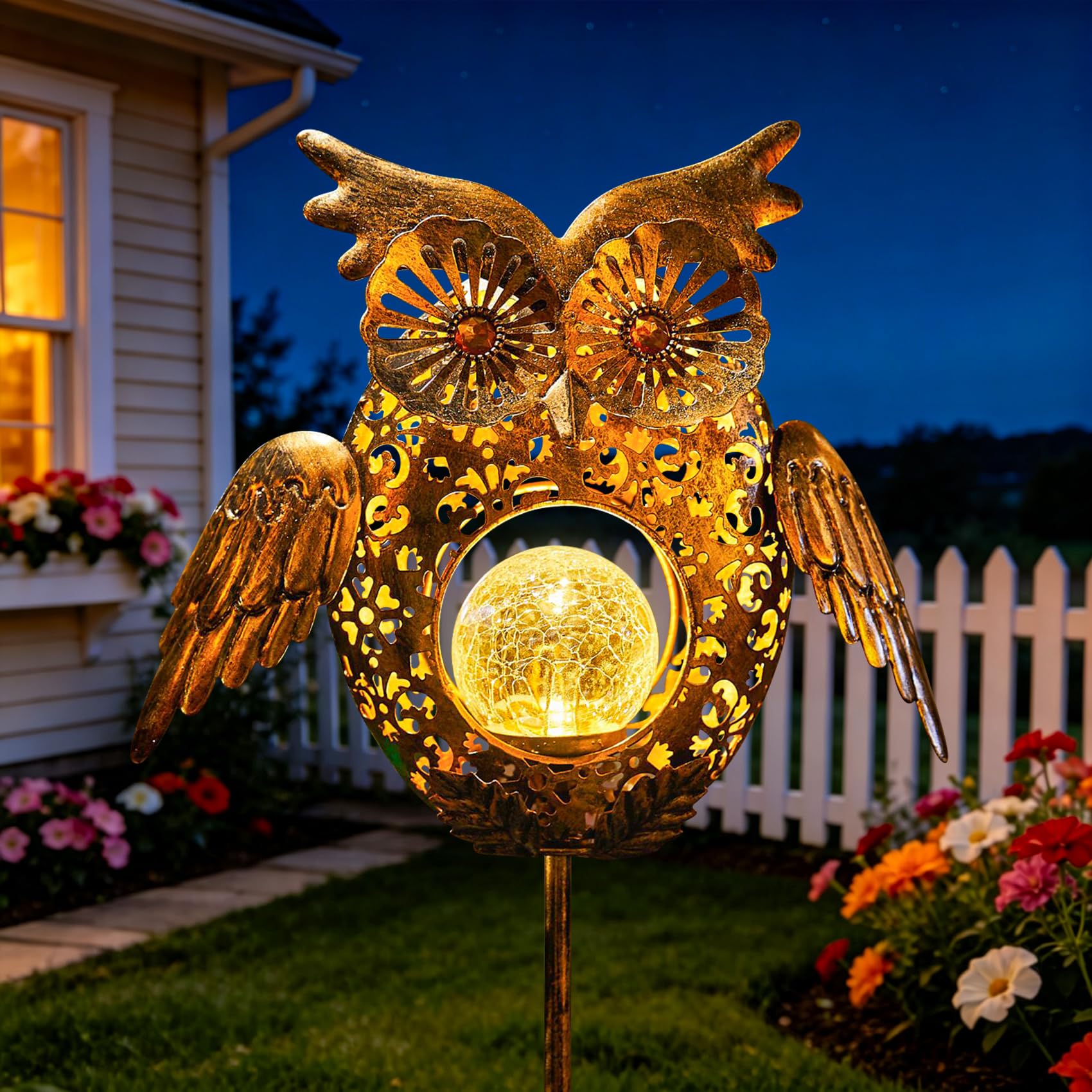 新品 未使用 owl outdoor ブラックデザイン ツリー&砧板 セット Go2garden Solar Lights Outdoor Owl Garden Gifts Mom Metal Stakes