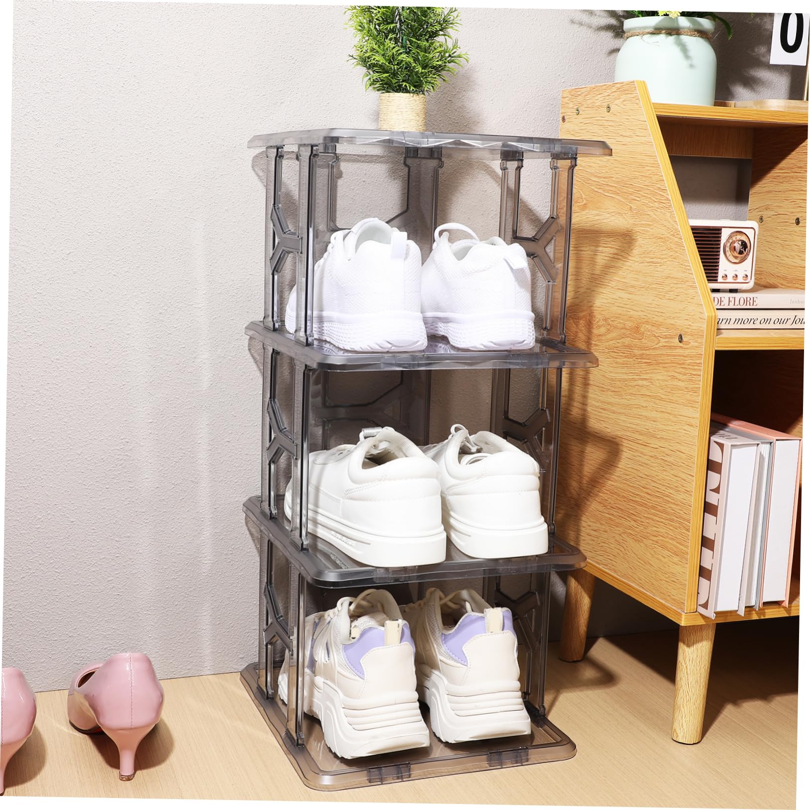 Gatuida Zapatero De Puerta Organizador De Zapatos Compacto De Plástico Ahorra Espacio para Pasillos Cuarto De Baño o Dormitorio