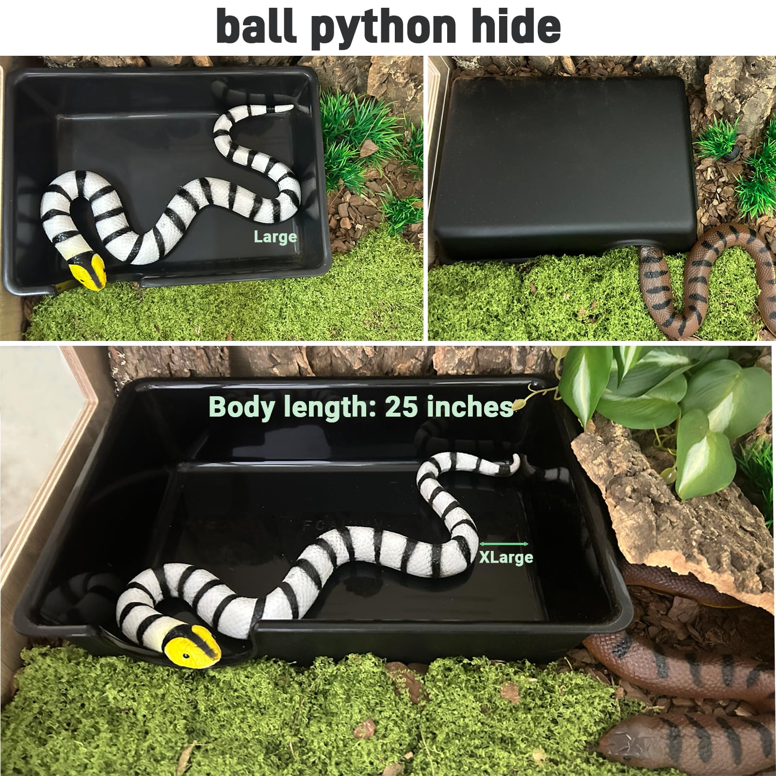 11.5in Reptile Humid Large Hide Cave, Moist Hideout for Gecko, Lizard, Snake - Natural-Looking Shelter for Humidity Retention & Shedding Support, with Easy-Clean Design (11.5"x7.8"x2.7") - image 5