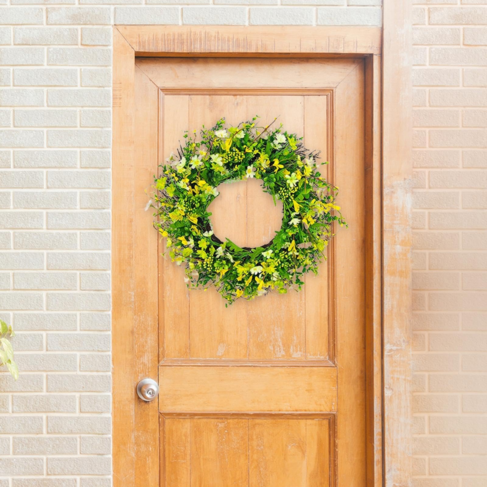 Fenteer Ghirlanda di Appesa alla Moda Semplice Ghirlanda Artificiale per Porta D'ingresso Ghirlanda Primaverile Estiva per Portico, Patio, Pare, 40 cm