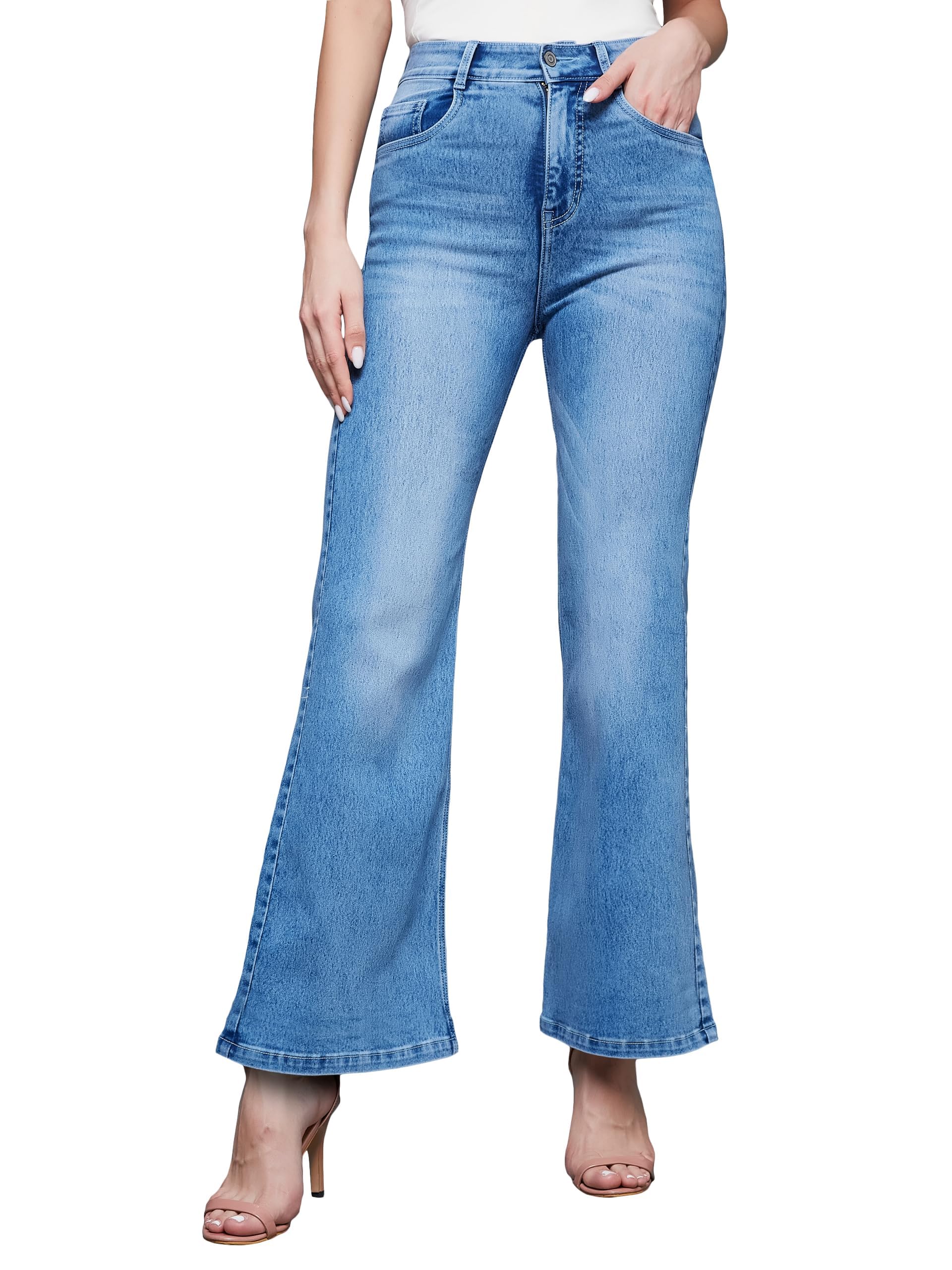 miss chase Women's Wide Leg High/Mid Rise RegularLength Stretchable Denim Jeans (Plus (MCSS24DEN79-02-337-38, Pacific Blue, 38)-picture-50