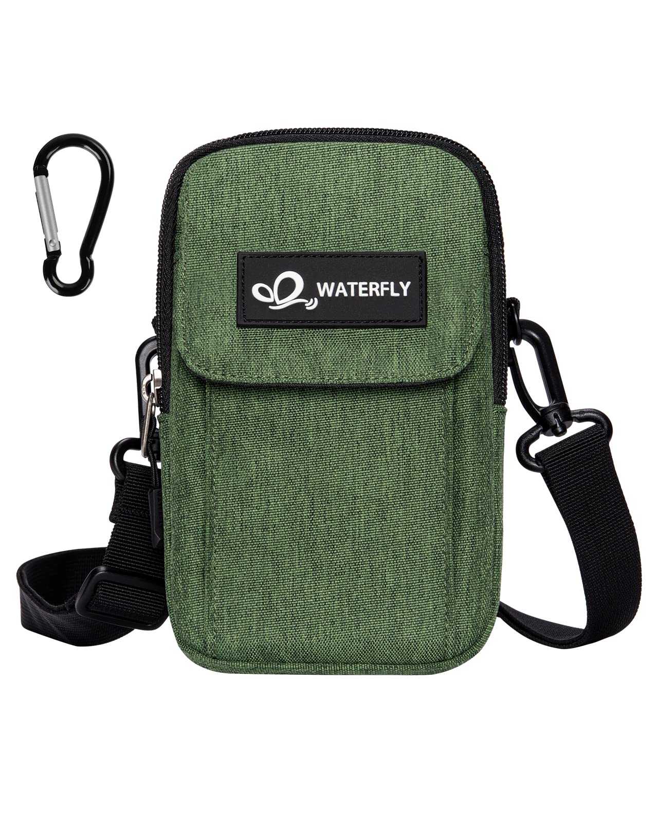 WATERFLY Bauchtasche Gürteltasche Hüfttaschen Handytasche: Kompakt Klein Multifunktional Gürtel Tasche mit Karabiner für Damen Herren EDC Camping Wandern Klettern Reisen Jagd Angeln
