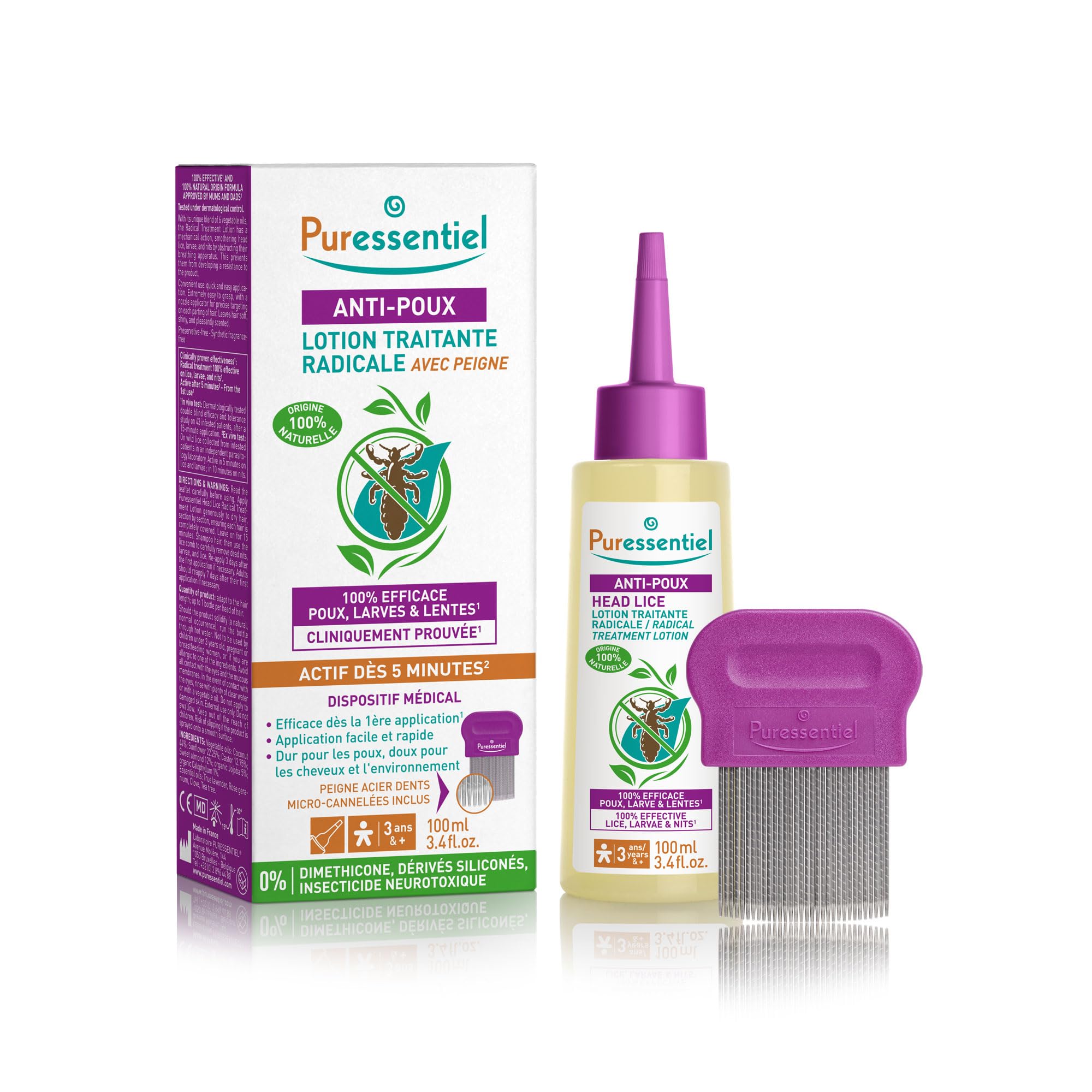 Alloga Uk A Alloga | Puressentiel Anti-Lice Treatment Lotion And Comb | 1 X 100Ml