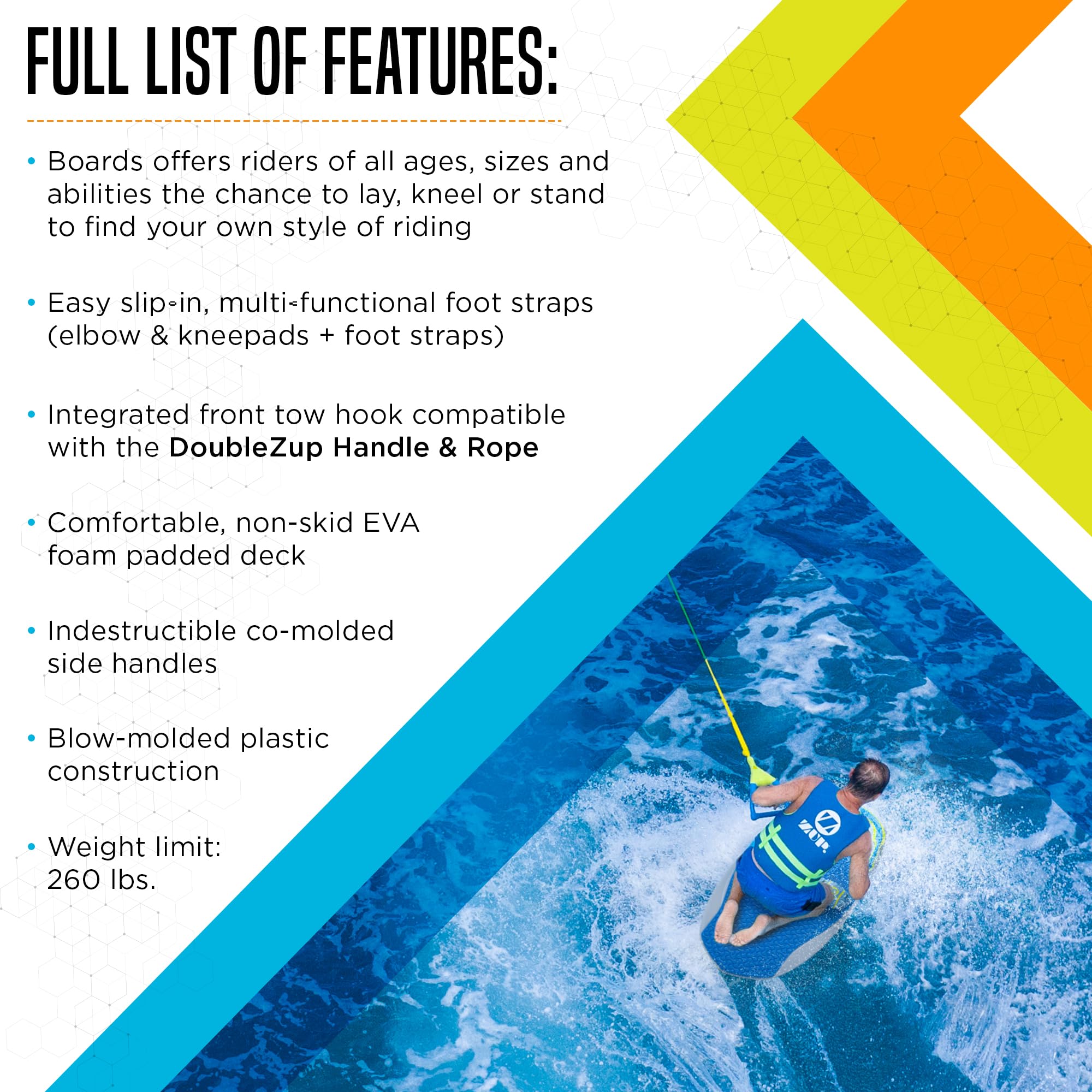 Amazon | ZUP YouGotThis ウェイクボード ニーボード ウェイクスケート  