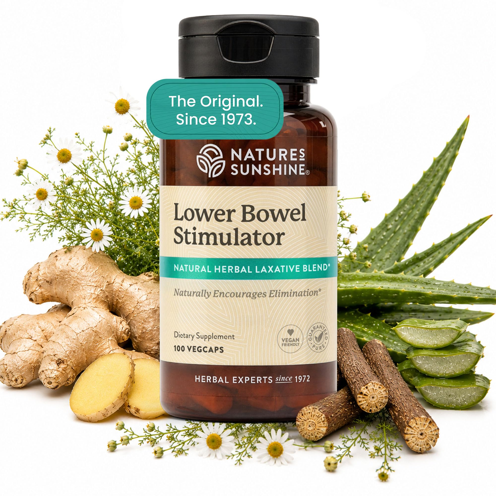 Nature's Sunshine Lower Bowel Simulator - Βοηθά στην ανακούφιση της δυσκοιλιότητας - Καθαρίστε & Αποτοξινώστε το Colon σας με φυσικά φυτικά συστατικά - 25 εξυπηρετήσεις - 100 Vegcaps
