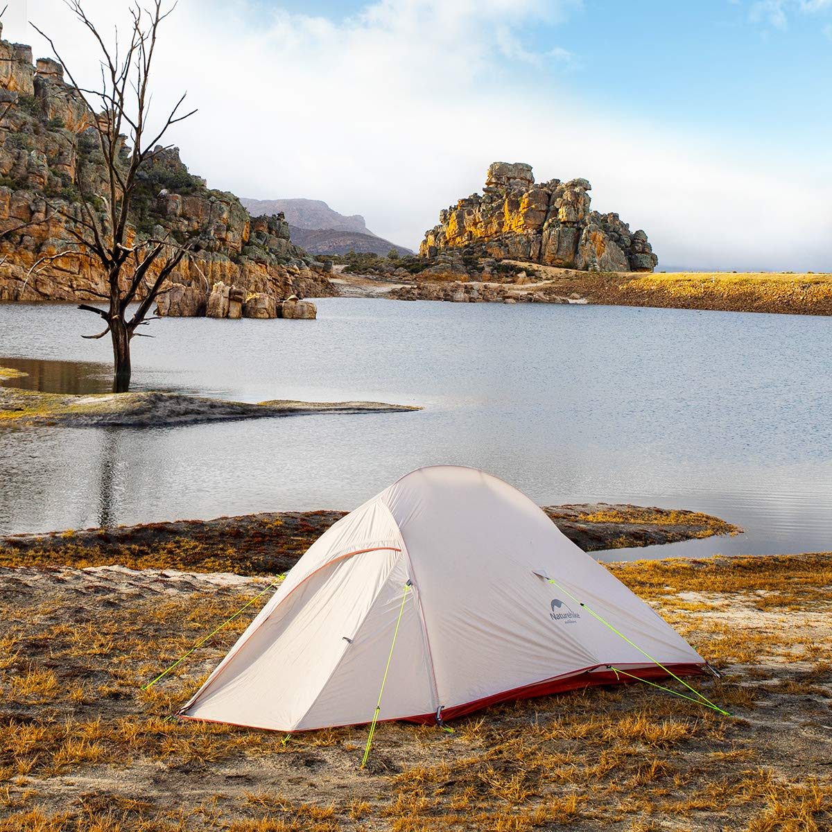 Naturehike Tentes de Camping et Randonnée 2 Personne Ultra Légère Tente Facile à Installer Tentes Dôme Tente 4 Saison Imperméable Ventilée pour Pique-Nique Randonnée
