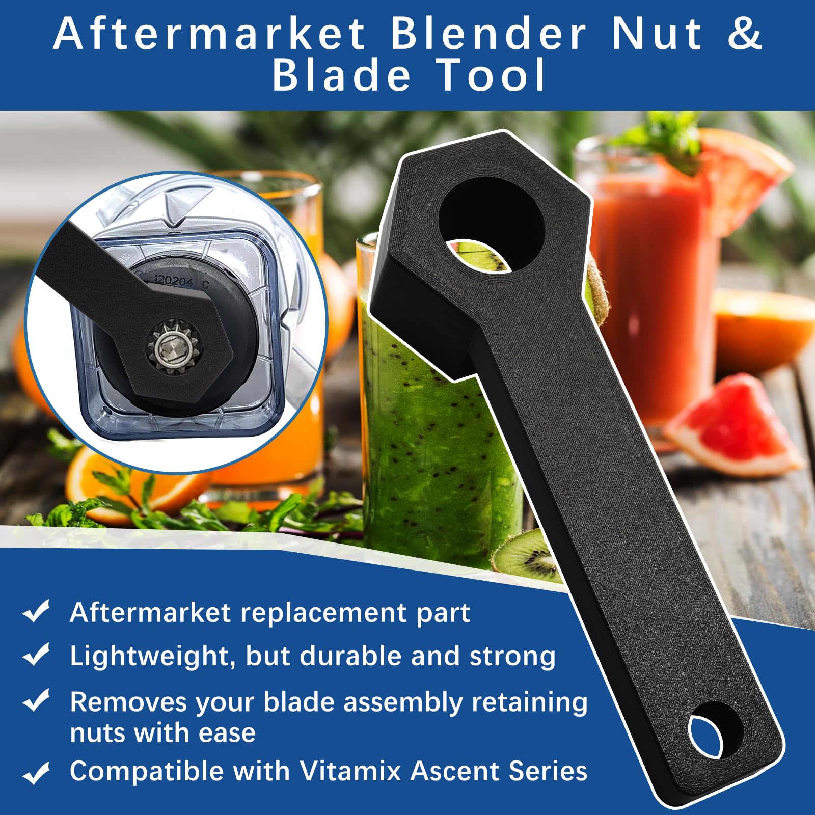 Llave de hoja compatible con Vitamix Ascent Series - Herramienta de extracción de cuchillas