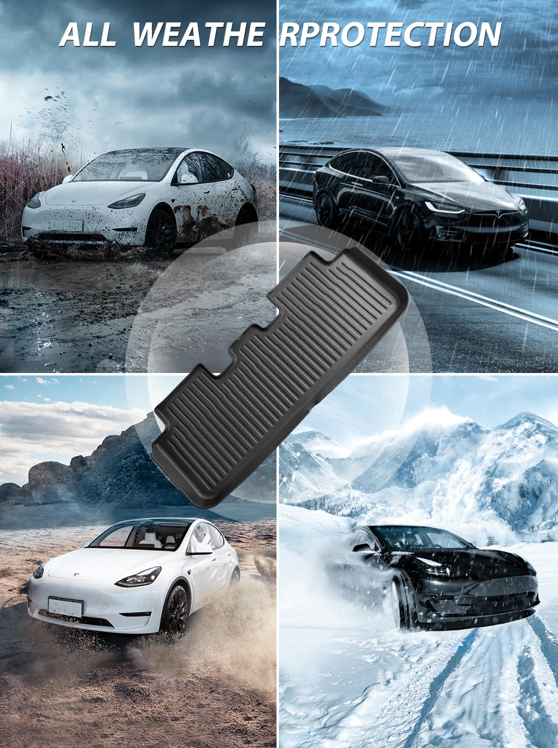 3 Stück Fußmatte für Tesla Model Y 2025 2026 Juniper, Neu verbessertes TPE-Material, Allwetterschutz, Verschleißfest, Schmutzabweisend und rutschfest, Premium Zubehör für Model Y