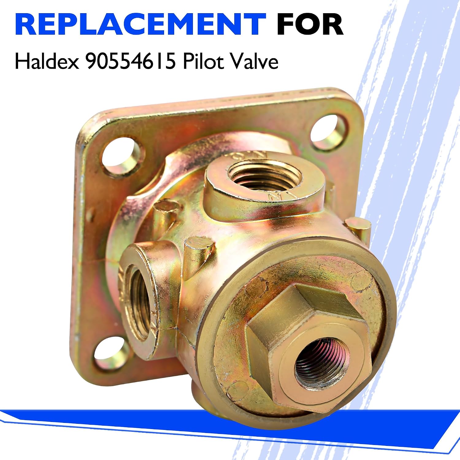 3-Way Pilot Valve Replacement for Haldex 90554615-1/8"-1/4" NPT Ports Air Ride Pilot Valves for Semi Trailer and Trucks