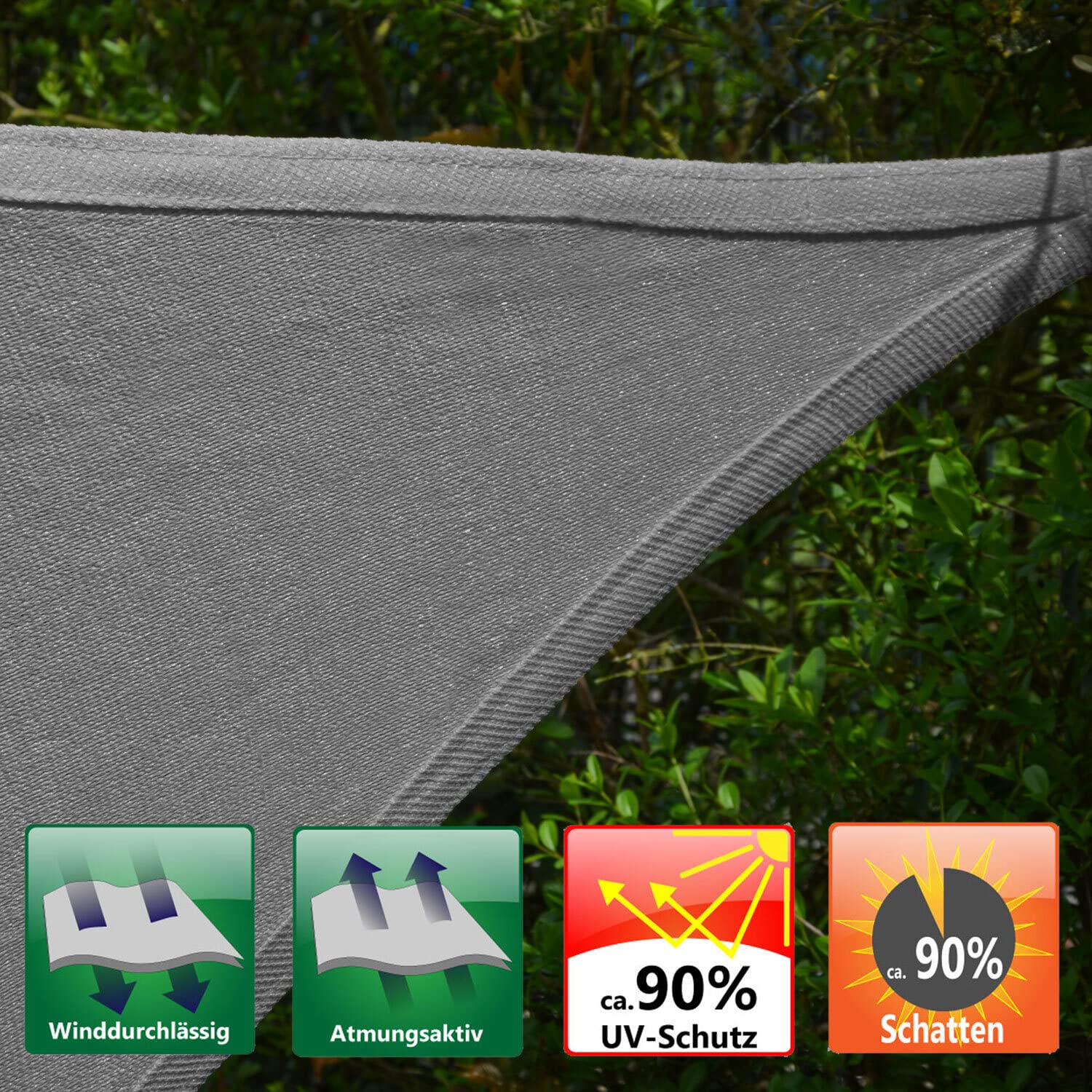 AMANKA Toldo Vela Triangular 8x8x8 m - 90% Protección UV - Toldo Permeable para Exterior - Tela Toldo Sombra - Toldo para Pergola - Tela Solar Exterior Lona Camping Sombra Toldos de Piscinas Toldo 8m
