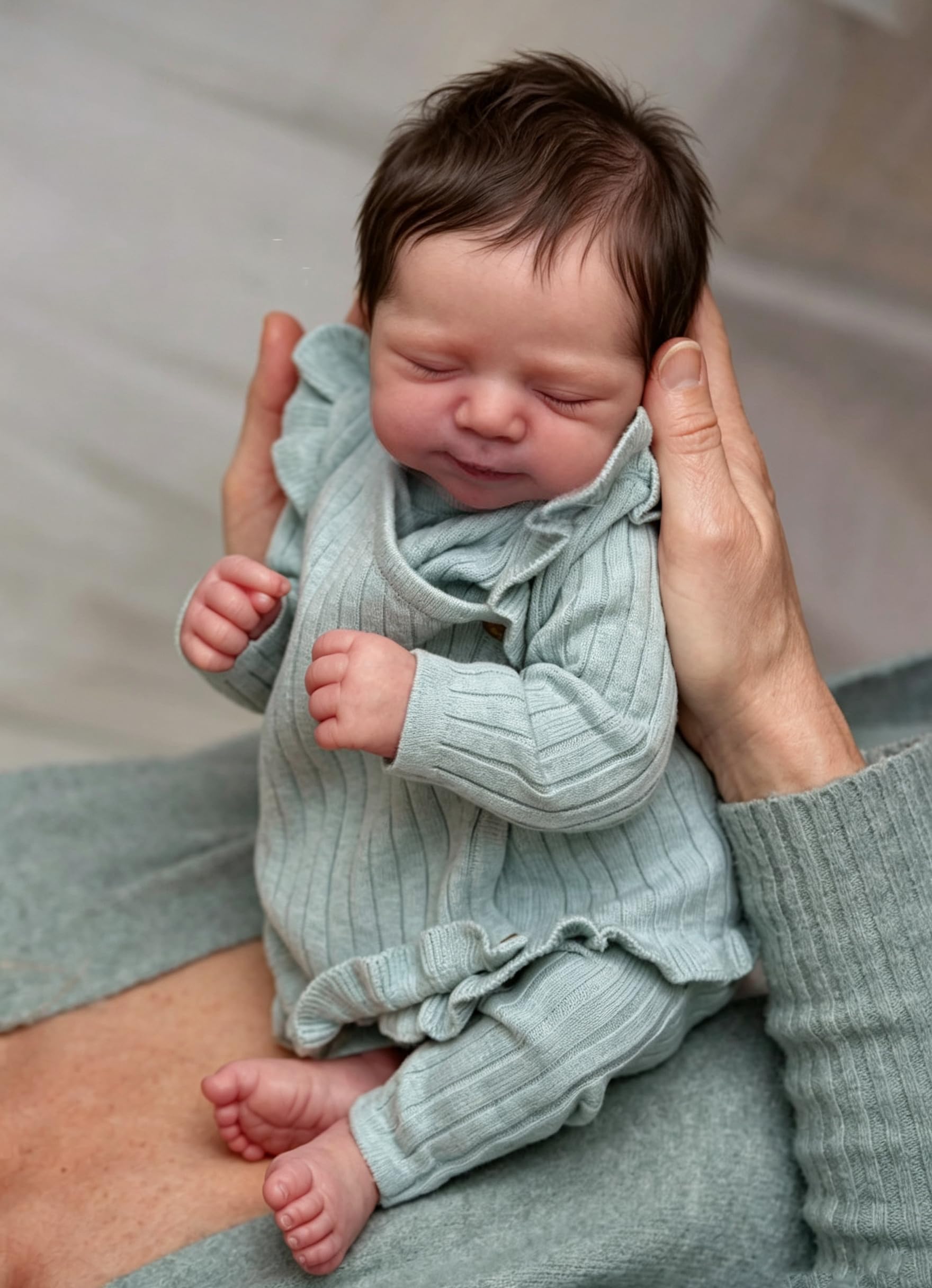 Zero pam Reborn Puppen Lebensecht-45CM Reborn Baby Mädchen, Lebensechte Babypuppen, Echte Babypuppe Wie Echt Mit Stoffkörper, Echte Puppe Mit Haaren