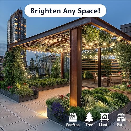 Miniatura 2 de PREXTEX Luces de Navidad (40 pies, 200 luces), luces blancas transparentes para árbol de Navidad con cable verde, tira de luces para interiores y