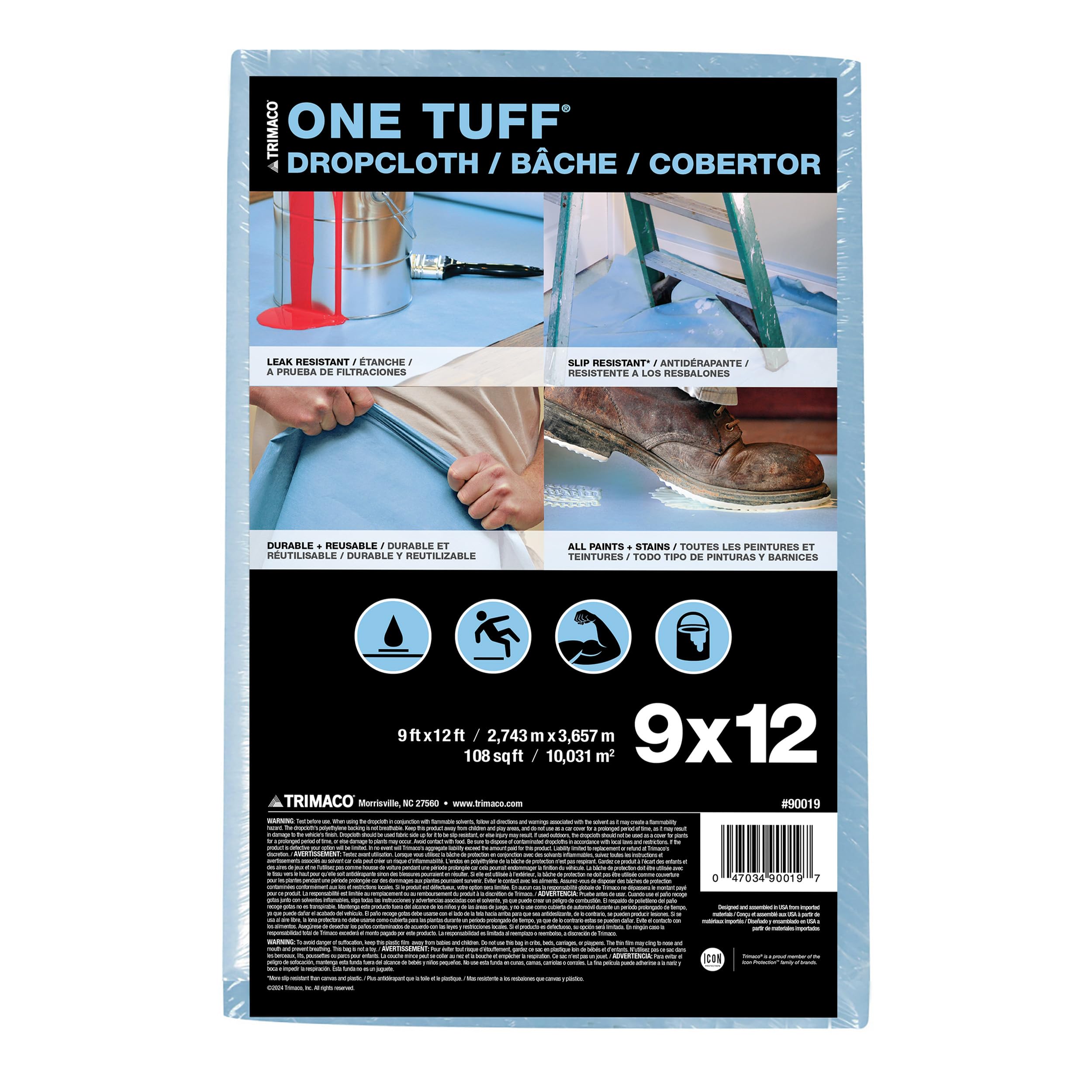 Trimaco One Tuff Dropcloth, 9-feet x 12-feet