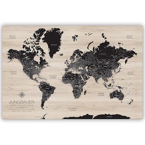 Vista 29 de Holy Cow Canvas Personalized Push Pin Map of the World on Canvas, World Map Pin Board, World Travel Map with Pins to Mark Places, Push Pin World Map