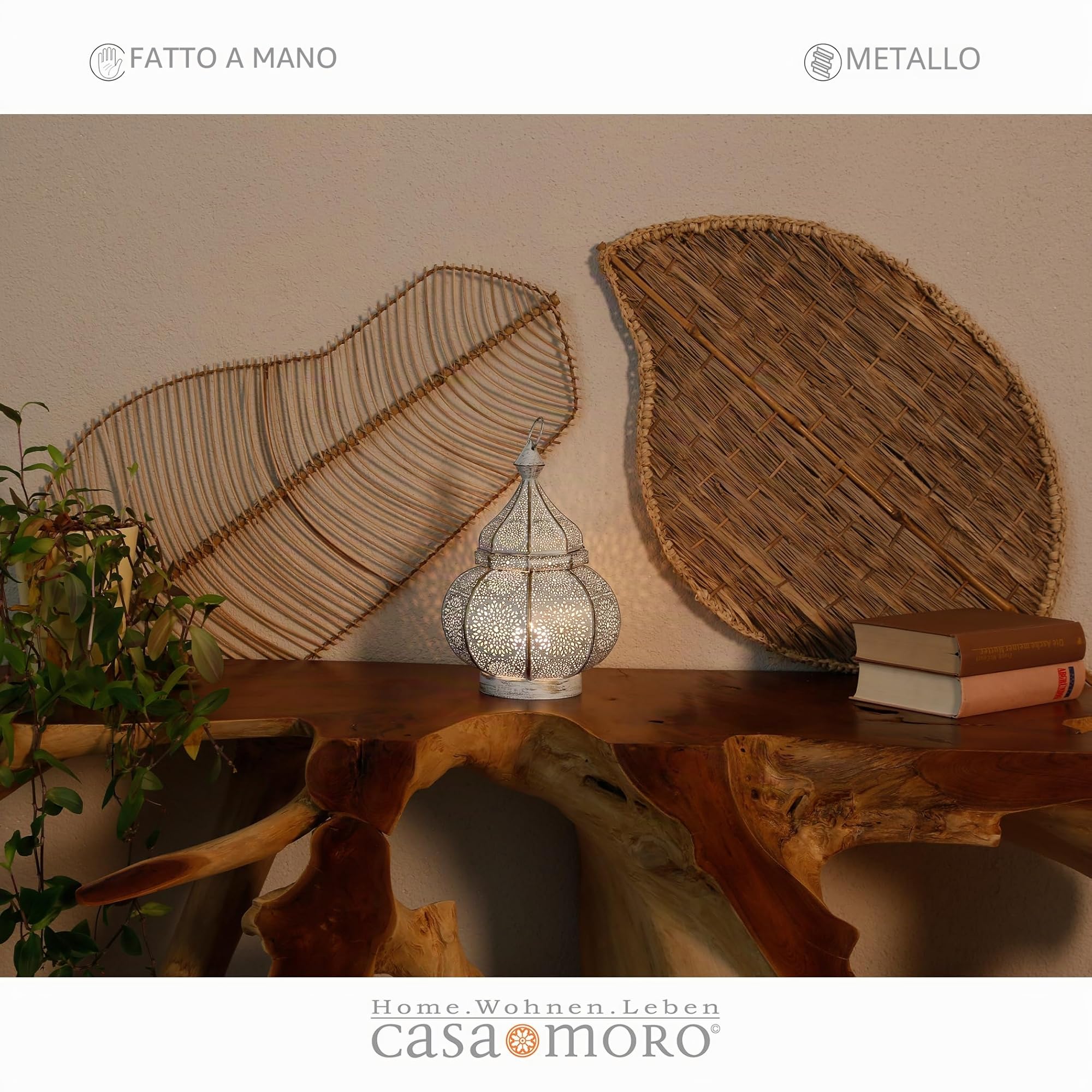 Casa Moro | Lanterna Orientale in metallo Alima bianco 30cm | Bellissima Lanterna da tavolo per il matrimonio e regalo di Natale | LN2050