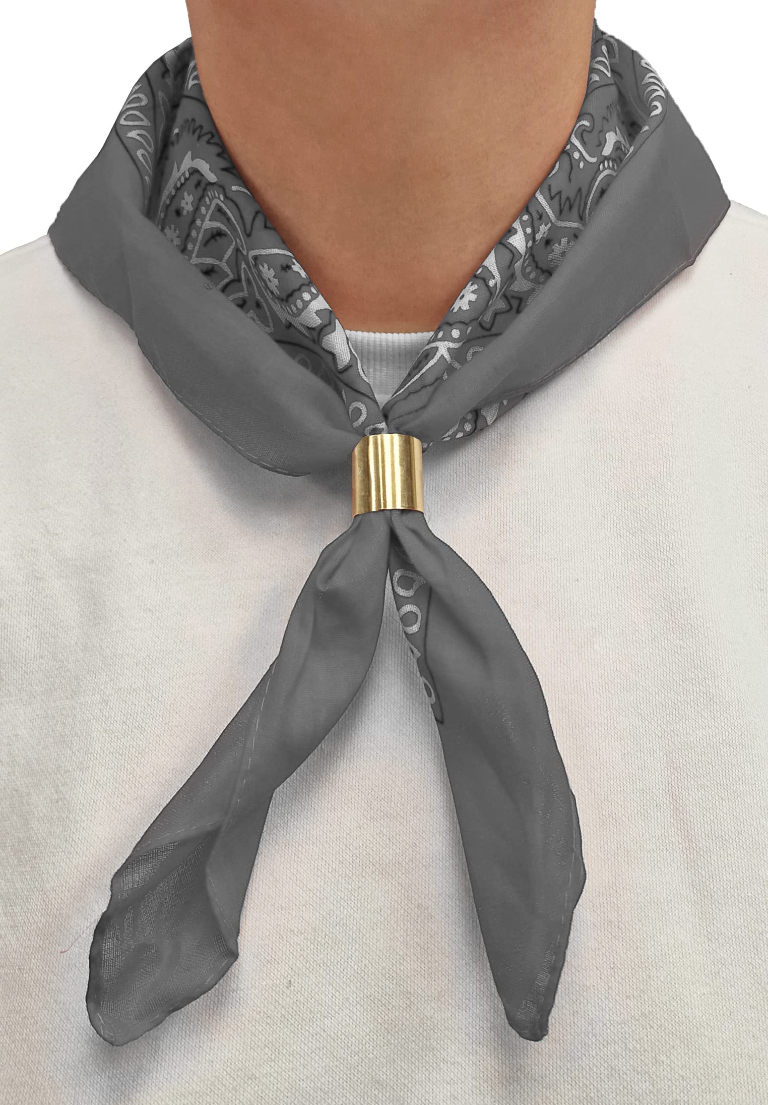 Komonee Tie Neck Ring Loop Clasp Gold Colour With Paisley