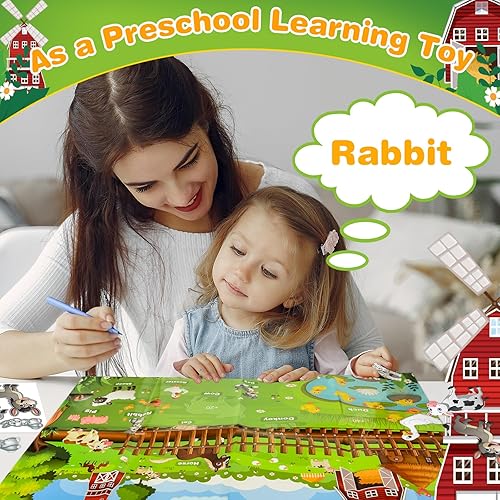 Miniatura 5 de ASTARON Pin The Farm Animal Game - Suministros de fiesta de cumpleaños de animales, 60 calcomanías de animales de 21 x 28 pulgadas, pósteres de