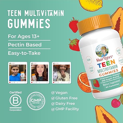 Miniatura 8 de Mary Ruth Multivitamínico para adolescentes sin azúcar gomitas multivitamínicas para adolescentes a partir de 13 años vitamina C vitamina D y E