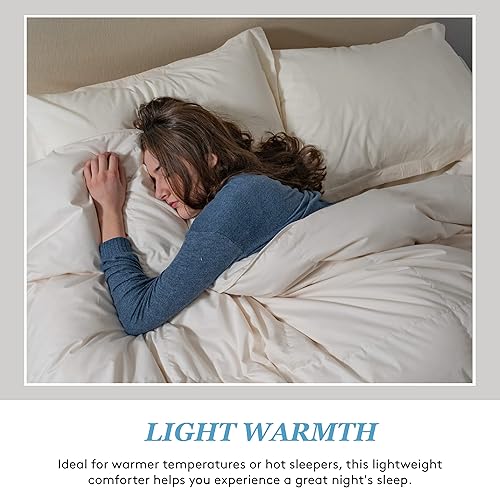 Miniatura 6 de Light Warmth Signature - Edredón de relleno 600 con accesorios cosidos en las esquinas del edredón, cama tamaño King y California King, color marfil