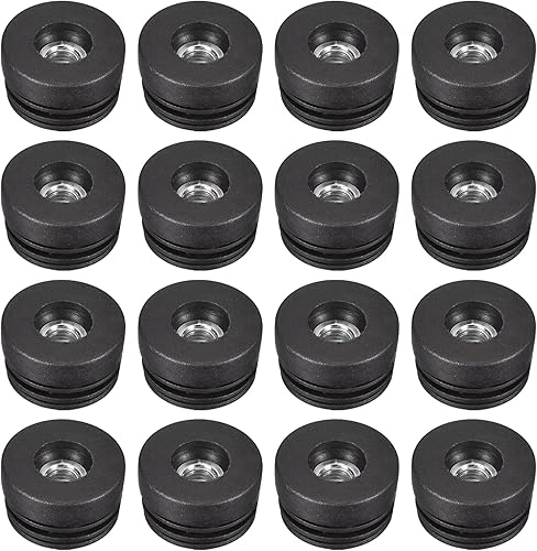 Miniatura 10 de uxcell 8 piezas de insertos para tubos redondos con rosca M10, para tubo redondo de 1.496 in1.5 pulgadas, enchufe redondo de plástico negro con