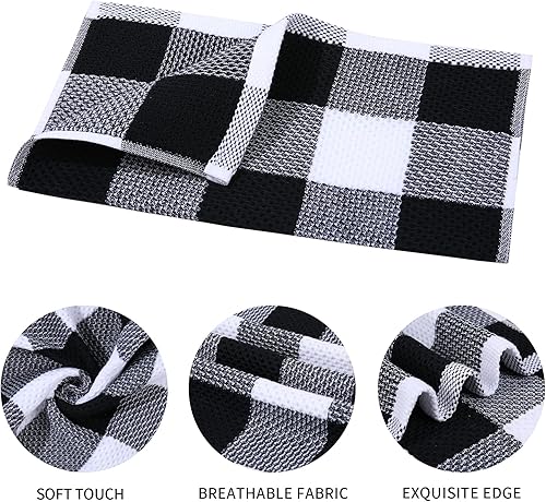 Miniatura 2 de Juego de 8 paños de cocina y paños de cocina, 28 x 13 pulgadas y 12 x 12 pulgadas, juego de 8 paños de cocina suaves y súper absorbentes para secar