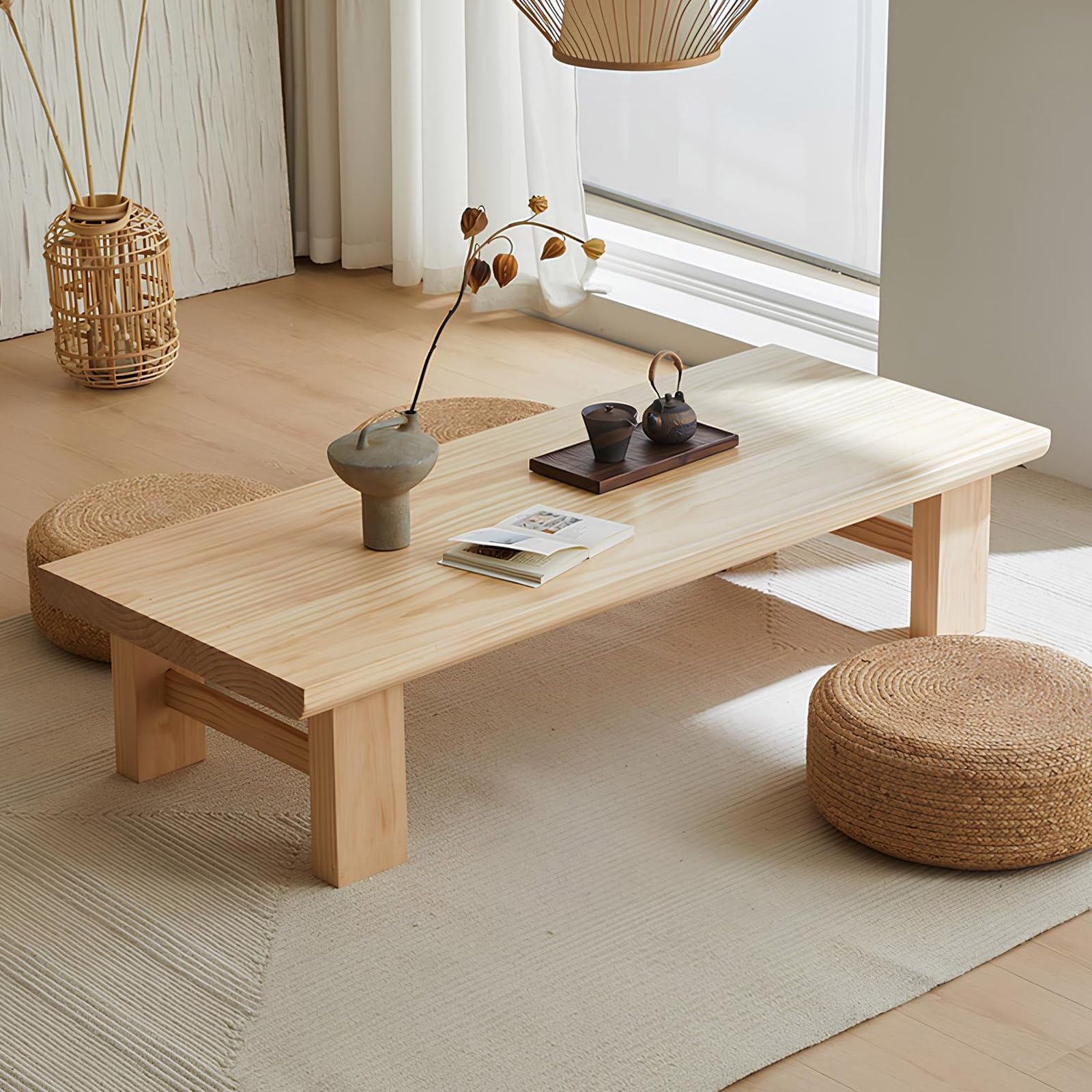 Table basse en bois massif japonaise : l'élégance minimaliste pour votre salon moderne