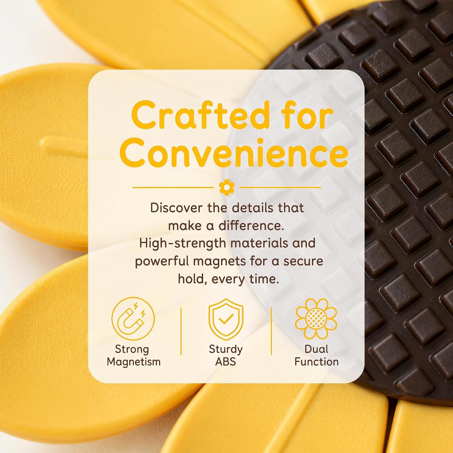 Sunflower Magnetic Bag Clips Set (10 Pack) - Decorative Petal-Shaped Food Sealing Clips with Strong Magnetic Base - Cute Fridge Magnets & Kitchen Organizer for Potato Chips, Snacks