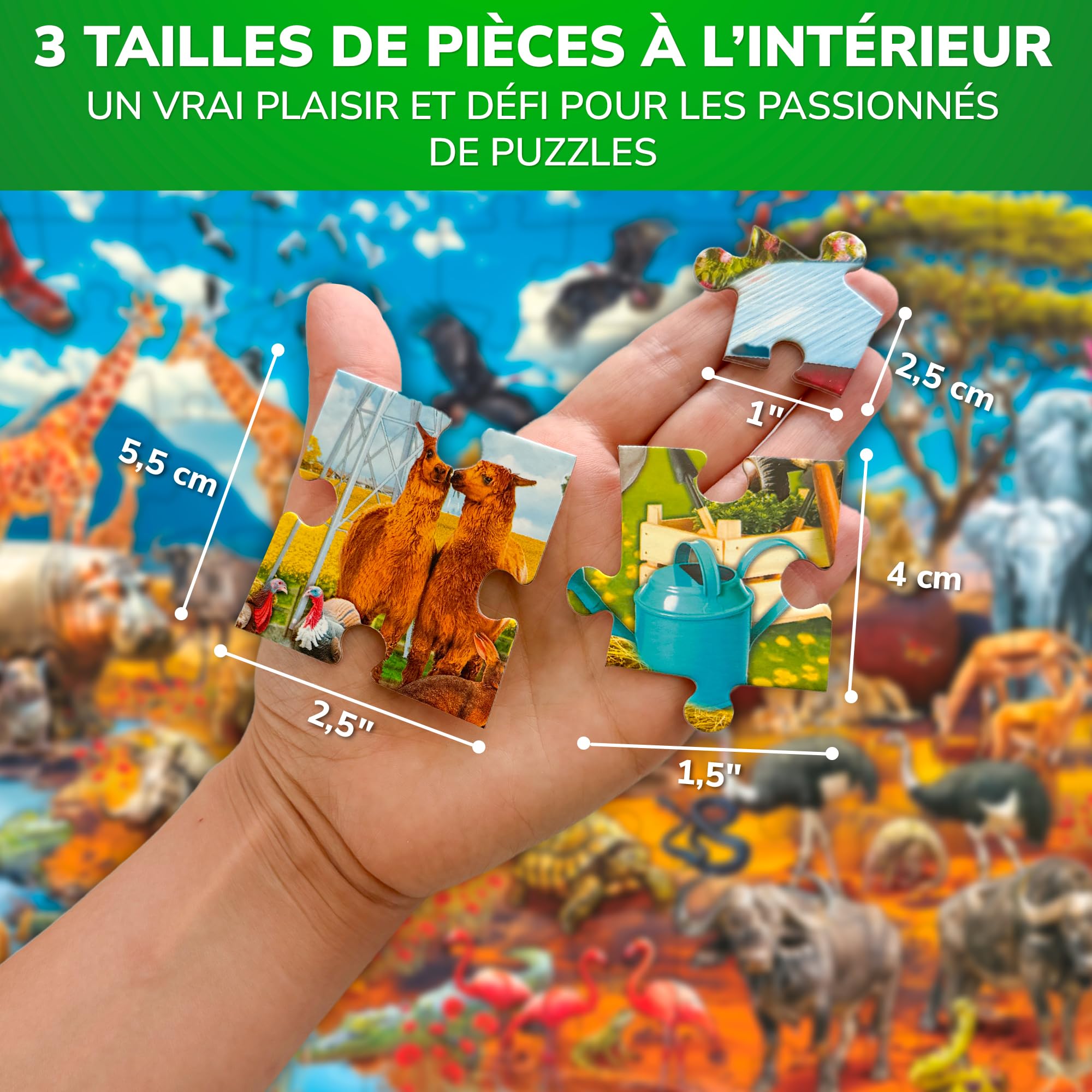 QUOKKA Puzzles de 100 pièces pour enfants de 4 à 6 ans – Puzzles de sol pour enfants âgés de 6 à 8 ans – Jouet pour apprendre les animaux d'Afrique