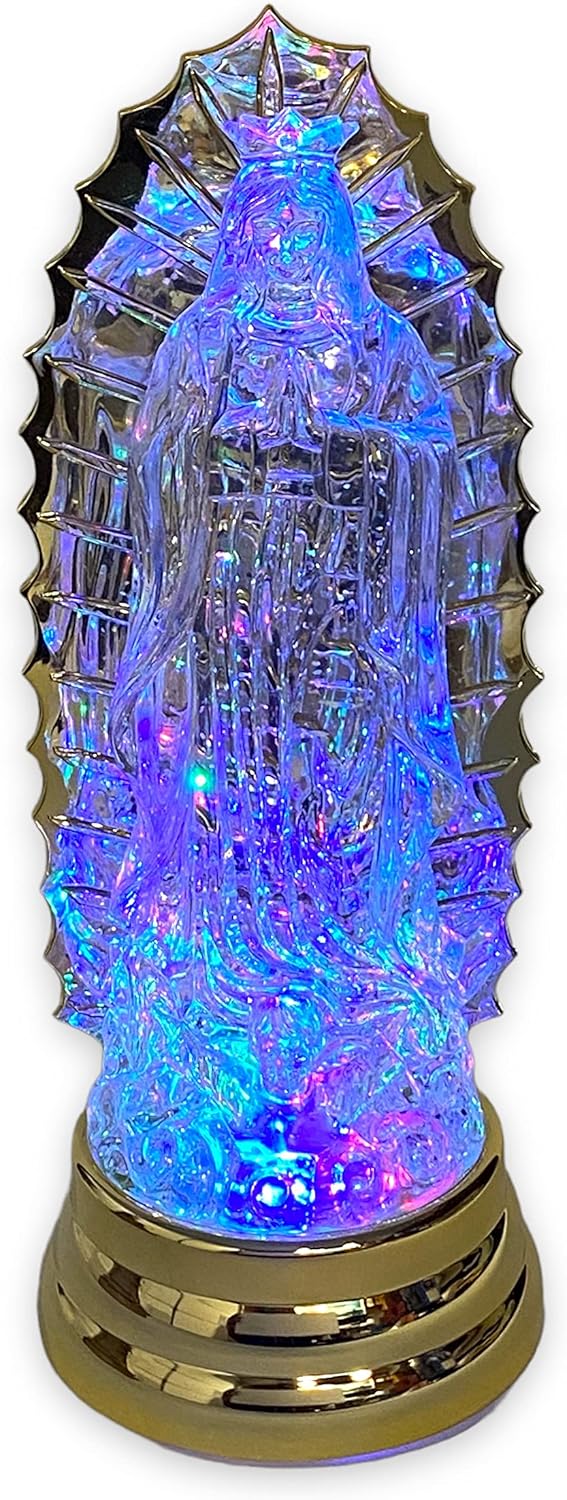 Our Lady of Guadalupe Snow Globe Lighted Water Glittering Religious Catholic Gift