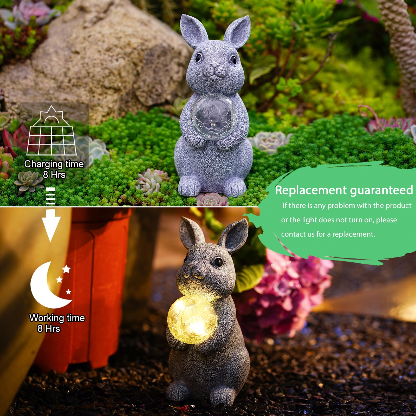 Rabbit Lawn Ornament With Solar Light