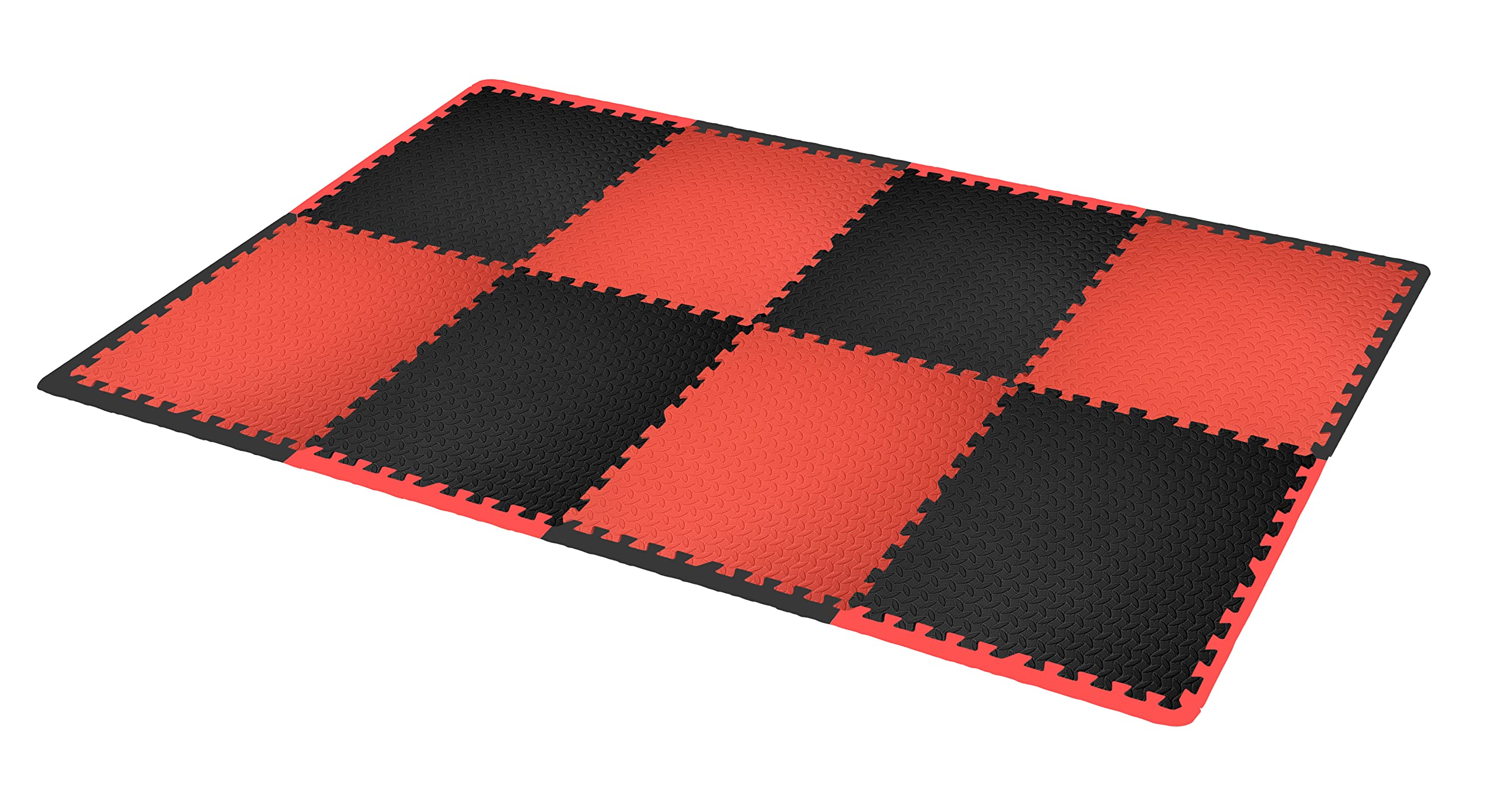 Edukit 8 Extra Thick Red & Black EVA Foam Mat Tiles 60 x 60cm 2cm
