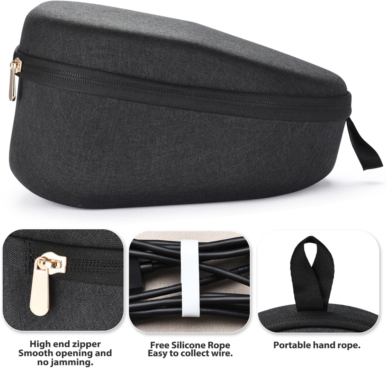 XBERSTAR Headphones Case for Sony Pulse Elite Wireless Bluetooth Headset Protective Carrying Case Travel Carrying Bag with Cable Storage (Black)