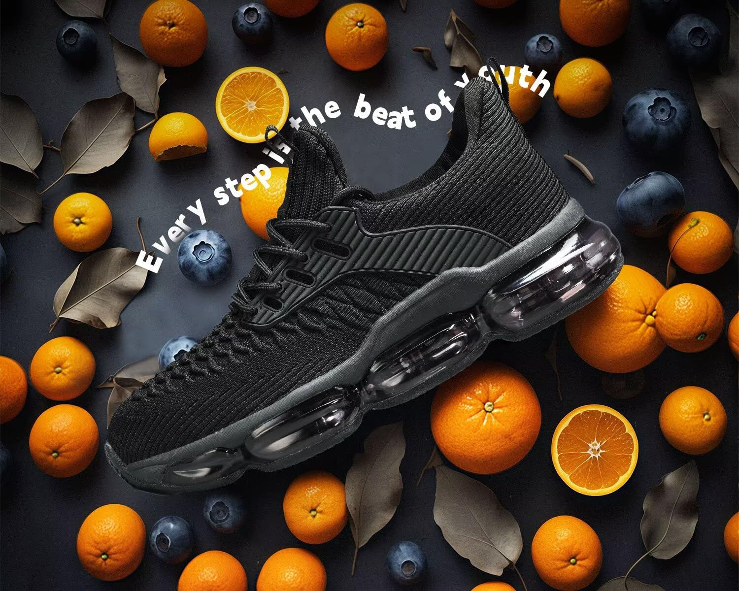 Men's Running Shoes Air Low Top Comfort Basketball Sneakers Breathable Fashion Tennis Sport Gym Fitness Cross Trainers Black