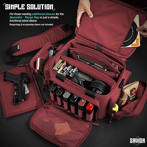 Miniatura 4 de Savior Equipment Funda táctica 600D para arma de fuego, funda suave con parche reflectante para bolsa de gama Specialist Series, cremalleras