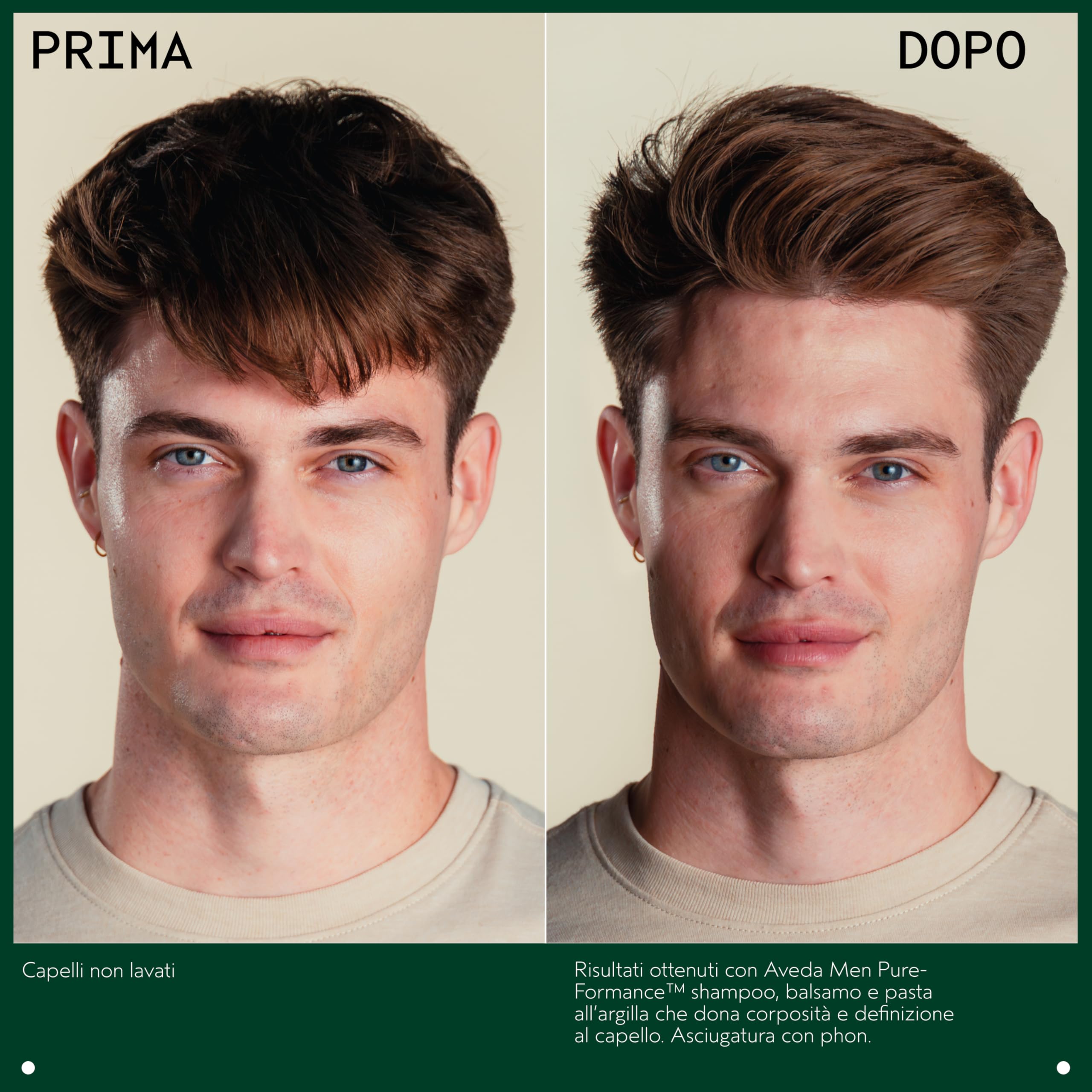 Aveda Men Pure-Formance Grooming Clay - Argilla Modellante per Capelli Uomo a Tenuta Forte - Effetto Opaco - Formula Leggera (75 ml)