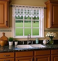 Vista 5 de Cortina de Medallón Macramé de Today's Curtain 30 cm, Blanco, 89 cm x 30 cm