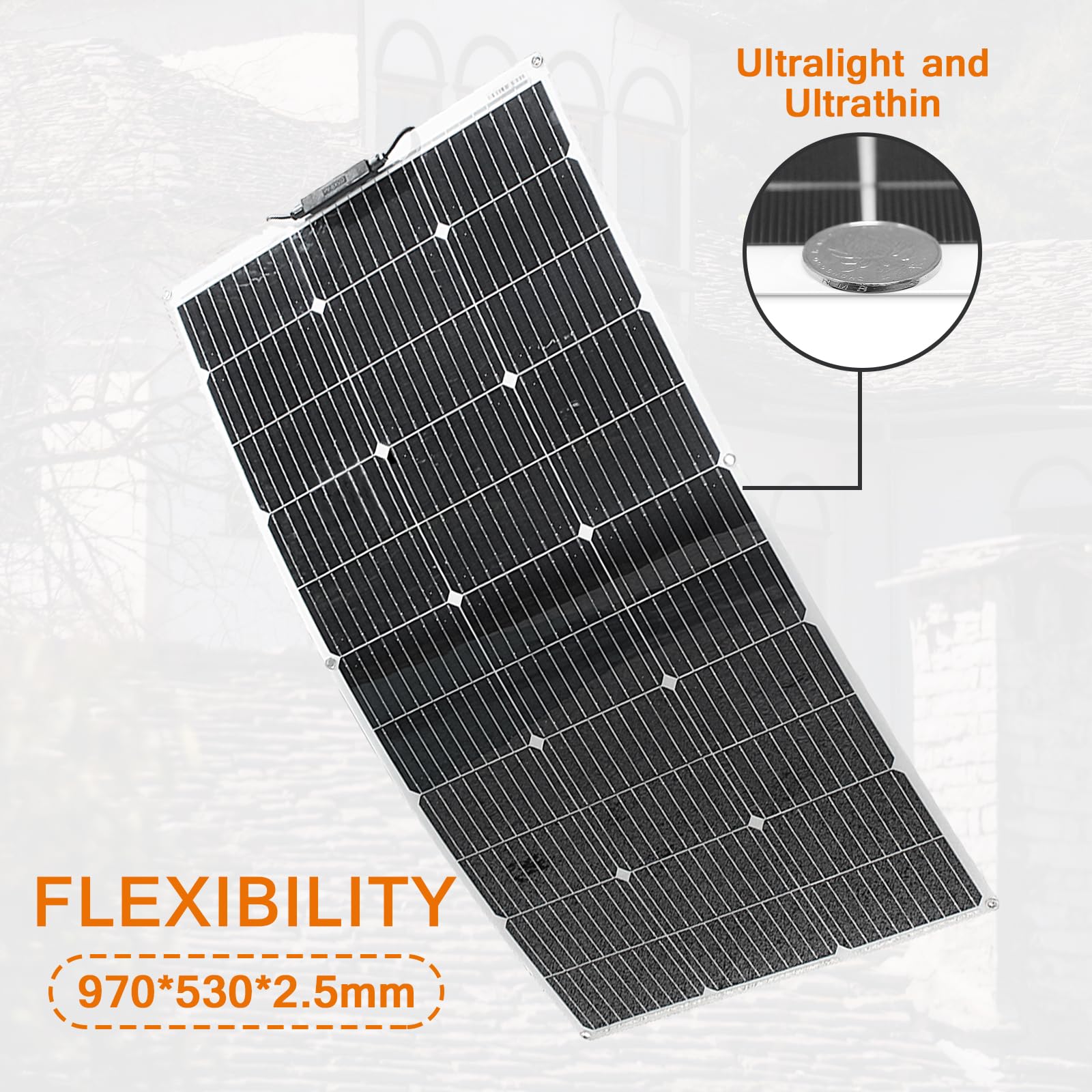 Aysolar 100W 12V Flexibel Zonnepaneel - Monokristallijn Draagbaar Voor Camper, Boot & Tent