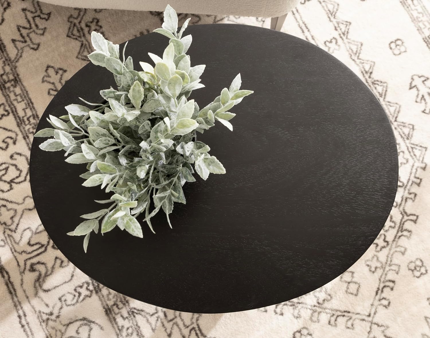 Kate and Laurel Sureda Modern Wooden Oval Side Table; 20 x 16 x 22; Black; Transitional Wood End Table for Use as Bedroom Nightstand or Living Room Plant Stand Table