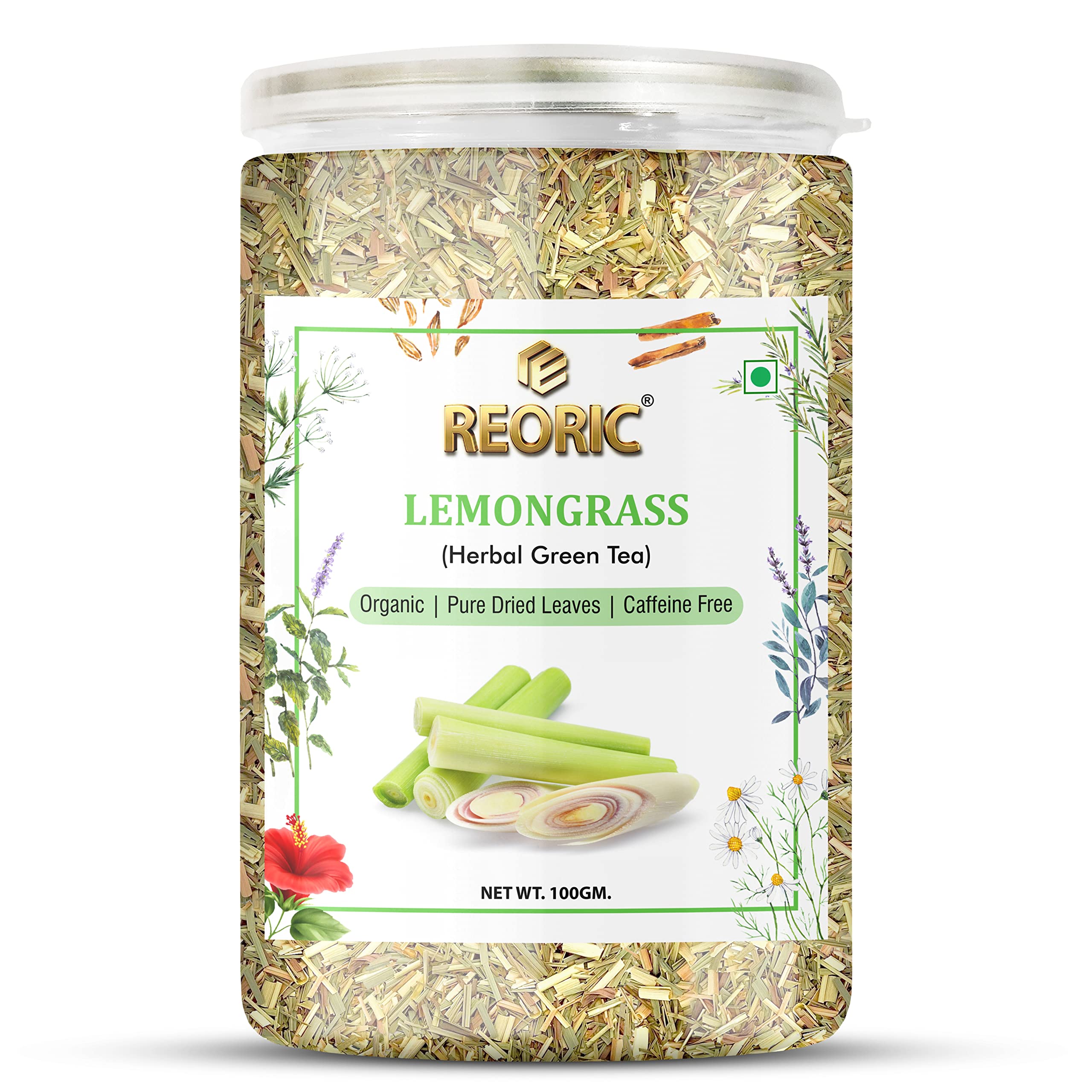 REORIC Organic Lemongrass Herbal Tea - 100g | 100% Natural Lemongrass Herbal Green Tea Leaves | Whole Leaf Tea | Immunity Boosting | Antioxidant| Boost Metabolism Used for Detox (B0BD26LRLF) Amazon Price History, Amazon Price Tracker
