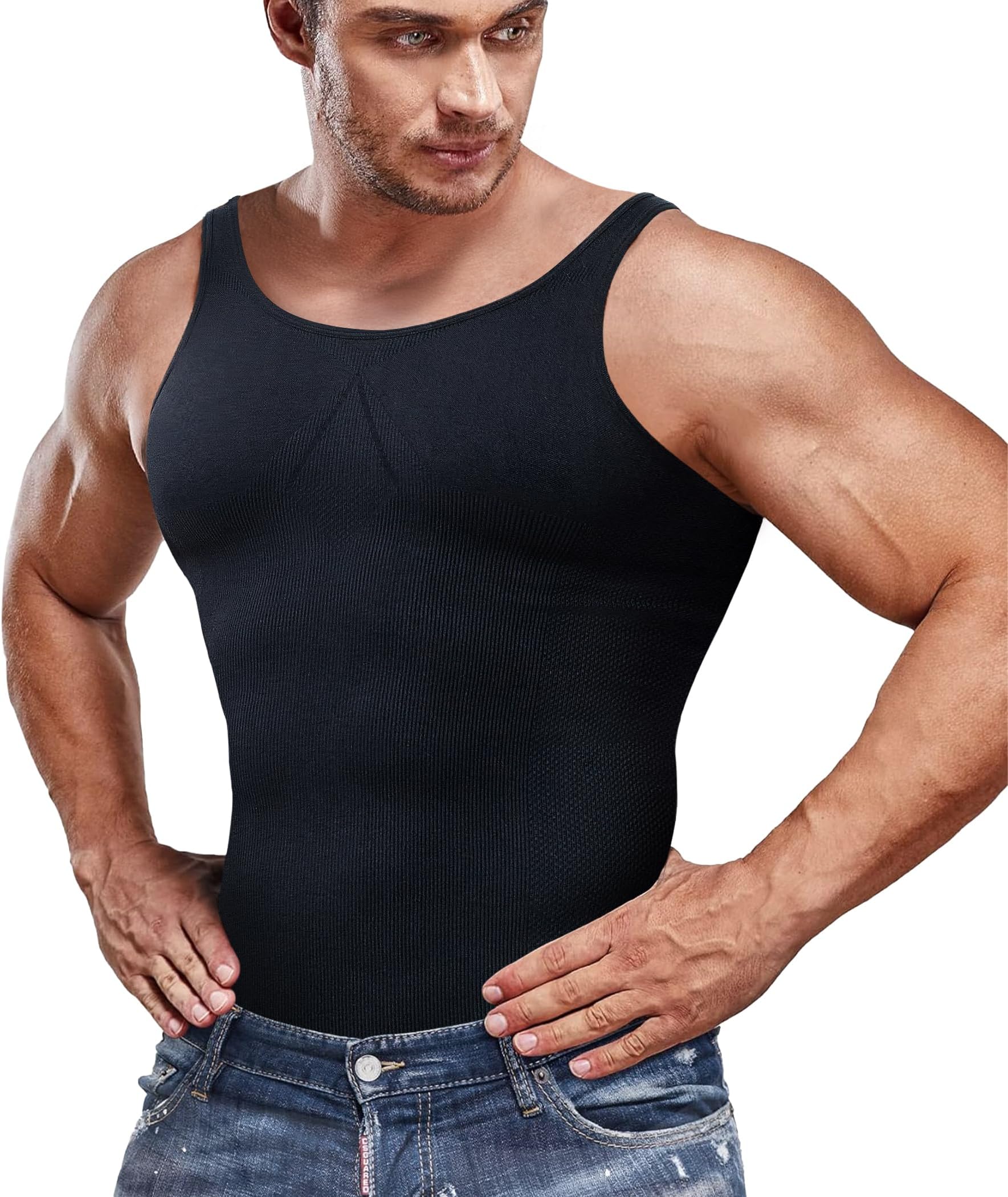 Men Compression Shirt Vest Slimming Body Shaper Seamless Undershirts Shapewear Workout Tank Tops